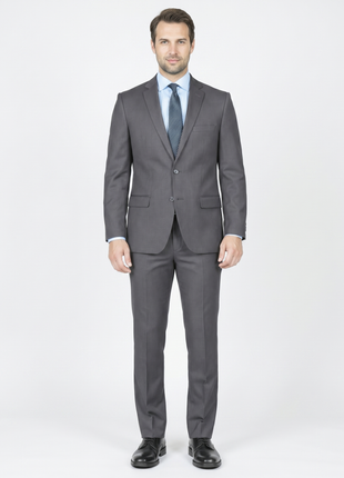 Ferrecci Men's Charcoal Gray Slim Fit Two Button Notch Lapel Suit