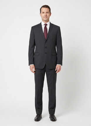Dolce & Gabbana Mens Solid Black Fully-Canvassed Notch Lapel Slim Fit 3-Button Wool Suit  - 44L