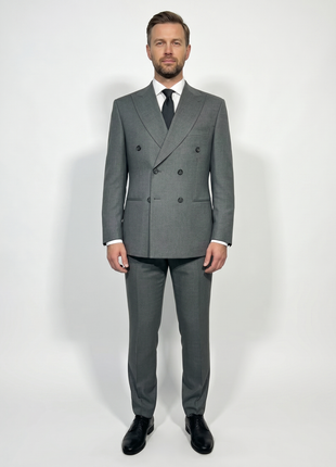 Canuti Green Houndstooth Modern Fit Peak Lapels Double Breasted Suit