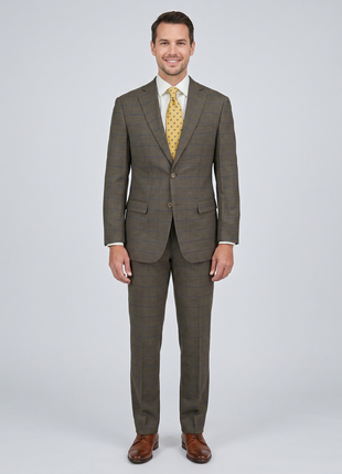 Giorgio ForellI Mens Brown Check Classic Fit 2 Piece Suit