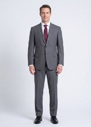 Canali 1934 Mens Gray Pinstriped 42R Drop 6 100% Wool 2 Button Suit