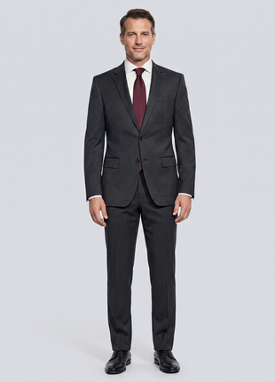 Hugo Boss Halsey2/Merrill2 Men's Charcoal Pinstriped 100% Wool Slim Fit Suit