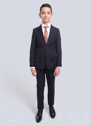 T.O. Boy's Solid Navy Blue Slim Fit Suit - The Suit Depot