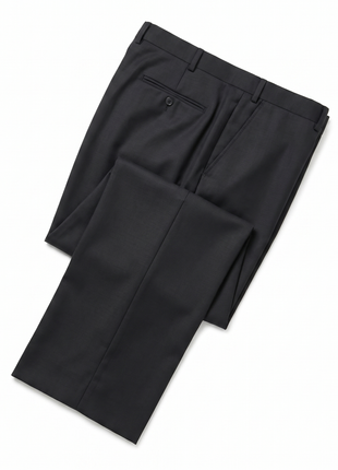 Men's Raphael Classic Fit Solid Black Two Button 2 Piece 100% Wool Suit - The Suit Depot