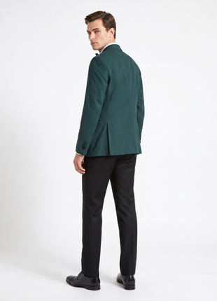 Caravelli Emerald Green Slim Fit Satin Notch Lapel 2-Button Tuxedo Suit - The Suit Depot