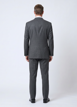 Blujacket Charcoal Gray  Wool Regular Fit Notch Lapel 2-Button Suit - The Suit Depot
