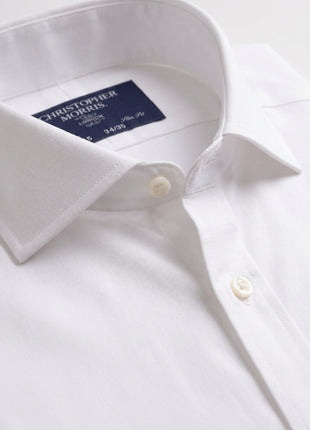 Christopher Morris Men's 100% Cotton Non-Iron White Slim Fit French Cuff Dress Shirt