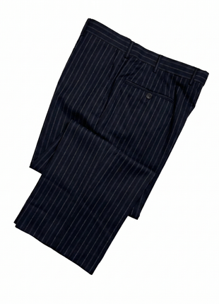 Z Zegna Mens Charcoal Pinstripe Notch Lapels Classic Fit 3-Button Wool Suit - 40R