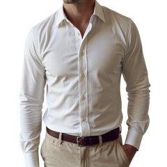 Christopher Morris Men's 100% Cotton Non-Iron White Slim Fit French Cuff Dress Shirt - The Suit Depot