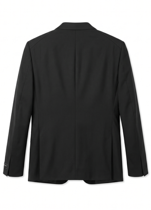 Ermenegildo Zegna Solid Black Satin Notch Lapel Slim Fit 1-Button Wool Tuxedo - 44L