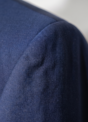 Corneliani Mens Blue With Black Trim Fully-Canvassed Shawl Lapel Slim Fit 3-Piece Wool Mohair Tuxedo - 44R