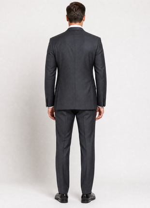 Ermenegildo Zegna Mens Gray Pinstripe Notch Lapel Classic Fit 2-Button Wool Suit - 42L