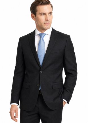 Sartoria Mazara Solid Black Classic Fit Notch Lapel Wrinkle Resistant 2-Button Wool Suit - The Suit Depot