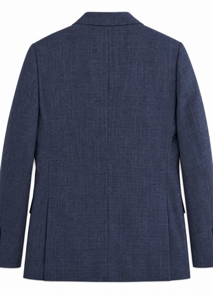 Raphael Mens Textured Blue Slim Fit Notch Lapel 2-Button Wool Suit