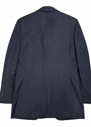 Isaia Mens Blue Tonal Pinstripe Notch Lapel Classic Fit 2-Button Wool Suit - 44L