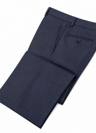 Isaia Mens Blue Tonal Pinstripe Notch Lapel Classic Fit 2-Button Wool Suit - 44L
