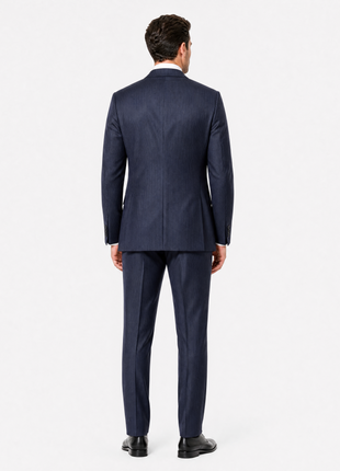 Isaia Mens Blue Tonal Pinstripe Notch Lapel Classic Fit 2-Button Wool Suit - 44L
