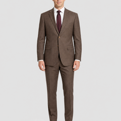Prontomoda Brown Check Regular Fit Wool Notch Lapel 2 Piece  Suit - The Suit Depot