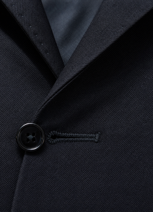 Armani Collezioni Solid Midnight Blue Modern Fit Notch Lapel 3-Piece Wool Suit 34R