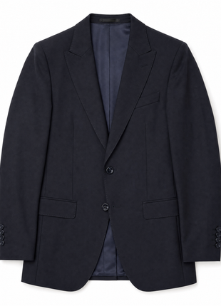 Armani Collezioni Solid Midnight Blue Modern Fit Notch Lapel 3-Piece Wool Suit 34R