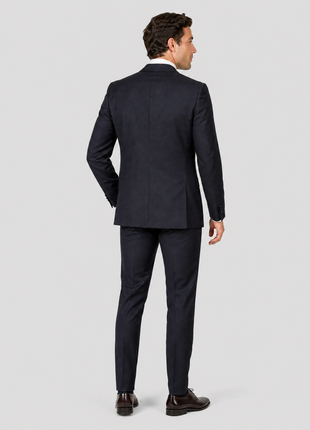 Armani Collezioni Solid Midnight Blue Modern Fit Notch Lapel 3-Piece Wool Suit 34R