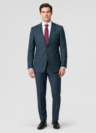 English Laundry Mens Green Plaid Slim Fit Notch Lapel 2 Button Stretch Suit
