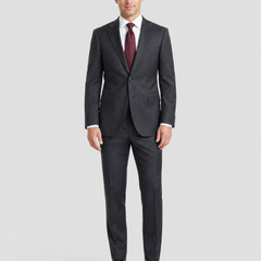 Arthur Black Black Wool Slim Fit Notch Lapel 2-Button Suit - The Suit Depot