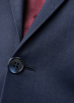 Pal Zileri Blue Textured Notch Lapel Classic Fit 2-button Wool Suit - 42L