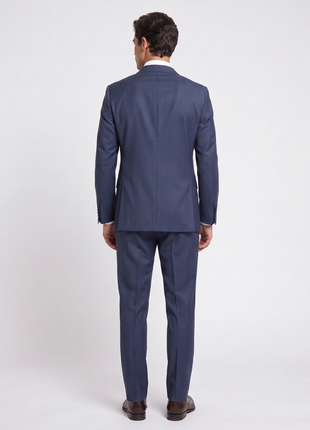 Pal Zileri Blue Textured Notch Lapel Classic Fit 2-button Wool Suit - 42L