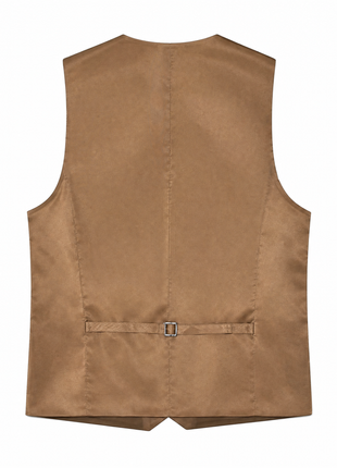 Polo Ralph Lauren Mens Light Brown Twill Tweed Notch Lapel Custom Fit 3-Piece Linen Wool Suit - 40L