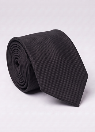 Letteriello Micro Square Weave Black Italian Silk Neck Tie