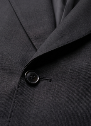 Mazara Mens Solid Black Slim Fit Double Breasted Wool Blend Suit