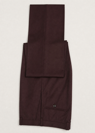 Tovaglia Mens Solid Dark Burgundy Classic Fit Peak Lapel Wool 3 Piece Suit