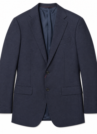 Mazara Mens Solid Navy Slim Fit Notch Lapel Wool Cashmere Blend 2-Button Suit