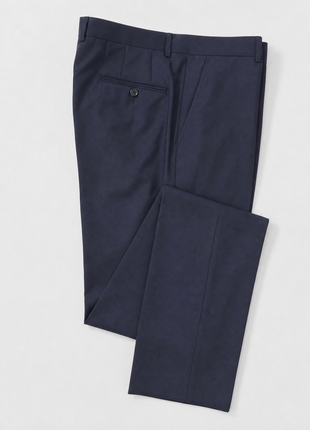 Tovaglia Mens Solid Navy Slim Fit Double Breasted Wool Cashmere Blend Suit