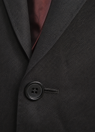 Tovaglia Classic Fit Peak Lapel Solid Black Wool Cashmere Blend Suit