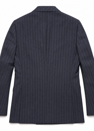 Tovaglia Mens Blue Pinstriped Slim Fit 100% Wool Double Breasted 2 Piece Suit