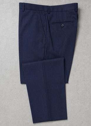Tovaglia Mens Dark Navy Tonal Check Slim Fit  Notch Lapel Wool 2-Button Suit