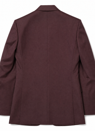 Tovaglia Mens Solid Dark Burgundy Slim Fit Peak Lapel Wool 3 Piece Suit