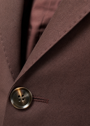 Tovaglia Mens Solid Dark Burgundy Slim Fit Peak Lapel Wool 3 Piece Suit