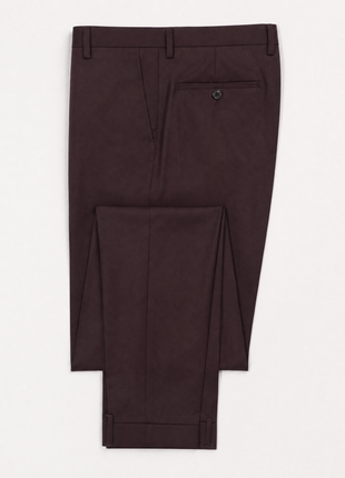 Tovaglia Mens Solid Dark Burgundy Slim Fit Peak Lapel Wool 3 Piece Suit