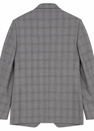 Mazara Mens Black & White Plaid Slim Fit Peak Lapels 3-Piece Wool Suit