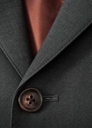 Tovaglia Mens Solid Dark Green Slim Fit Peak Lapel Wool 3 Piece Suit
