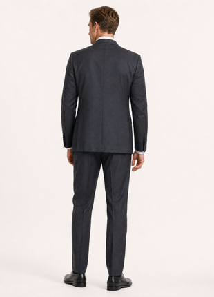 Pal Zileri Mens Solid Dark Charcoal Notch Lapel Slim Fit 2-button Wool Suit - 42R