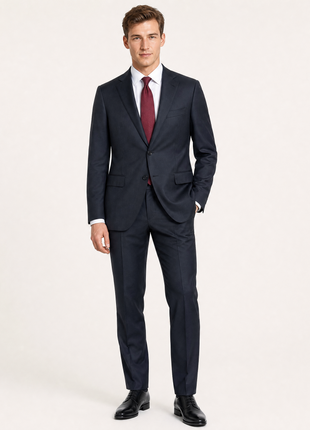 Pal Zileri Mens Solid Dark Charcoal Notch Lapel Slim Fit 2-button Wool Suit - 42R