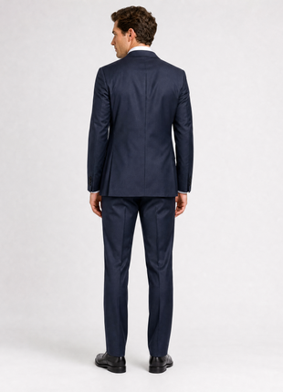 Pal Zileri Mens Solid Dark Blue Notch Lapel Slim Fit 2-button Wool Suit - 42R