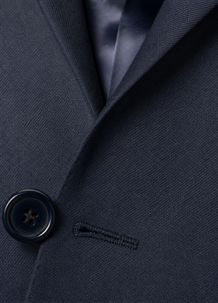 Pal Zileri Mens Solid Dark Blue Notch Lapel Slim Fit 2-button Wool Suit - 42R