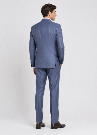 Ralph Lauren Mens Light Blue Textured Notch Lapel Slim Fit 2-button Angelico Wool Suit - 42L