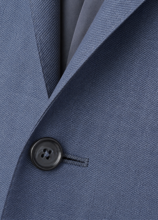 Ralph Lauren Mens Light Blue Textured Notch Lapel Slim Fit 2-button Angelico Wool Suit - 42L