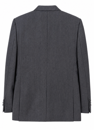 Ermenegildo Zegna Mens Gray Pinstripe Notch Lapel Classic Fit 3-Roll-2.5 Wool Suit - 38R